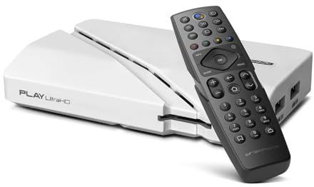 Dreambox Play UHD Android TV Box weiß | 4K HDR Media OTT-Player mit AV1, HDMI 2.1, Bluetooth 5.1, Dual-WiFi, Android 11 | Kompakt & leistungsstark – inkl. BT RC20 Remote