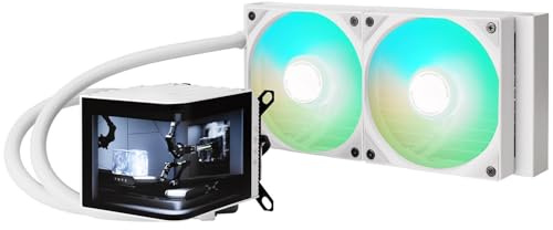 TRYX Panorama ARGB 240 Weiß | 240mm AIO mit 6,5 AMOLED Display für anamorphe 3D-Effekte, Asetek 8. Gen Pumpe, 280W TDP, ARGB-Lüfter - für LGA 1851/1700/1200/115X & AM5/AM4