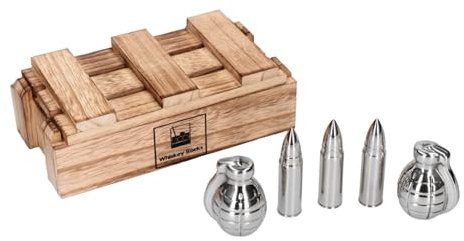 Whisky Steine Set Stahlpatronen und Granaten in Einer Schachtel ALS Geschenk