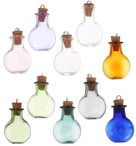 Alipis 10 Petites Bouteilles en Verre Carrées 2 ML avec Bouchon De Liège pour Bricolage Artisanat Décoration Mariage Fête Rangement Cuisine