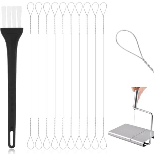 10 Pcs Cheese Slicer Wire 5.7 Inch Cheese Cutters for Block Cheese, Stainless Steel Cutter Wire Replacement Slicer Kit for Home Kitchen Restaurant Marble Cheese Butter Cutting Board
