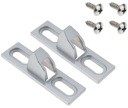 SG Store 2x Verrous de Porte Coulissante en Verre 60 X 17 Mm avec Vis pour Portes-fenêtres Coulissantes