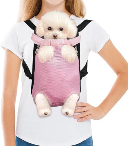 FEimaX Mochila Transportadora Perros Gatos Mascotas Bolsa Viajar Ligera Mochila Transportin con para Pequeño Perro de Mediano Gato Transpirable Frontal Ajustar Portátil para Pet Ciclismo Viajar