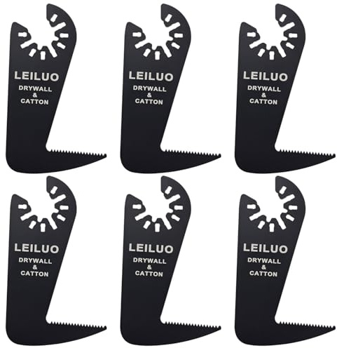 LEILUO 6 lame oscillanti multiuso per cartongesso e taglio multimateriale, misura universale per DeWalt Makita e altro