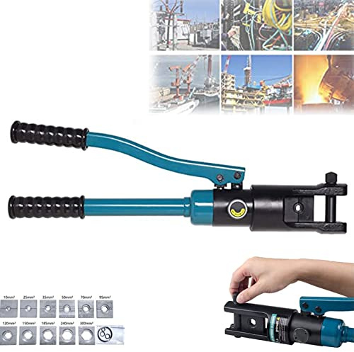 OZBME Industrial Hydraulic Cable Lug Crimper,Electrical Terminal Wire Tool Kit Includes 1 Set of Die Sets,Suitable for Copper/Aluminum Blocks,YQK-240