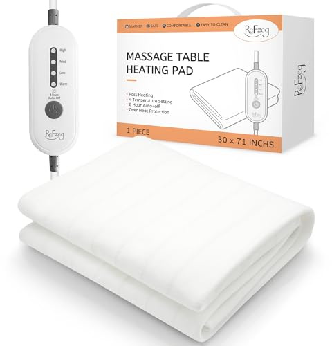 ReFzeg Massage Table Warmer Heating Pad Professional SPA Massage Bed Warmer with 4 Heat Settings, 8 Hour Auto-Off and Overheat Protection for Massage Bed & Spa, 30 x 71