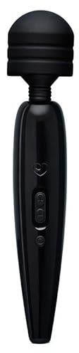 Lovehoney Powerful Multispeed Wand Vibrator| USB Rechargeable All Body Clitoris Massager | Soft Silicone Flexible Head| Ergonomic Handle| Wireless Sex Toys with12 Speeds for Women Men & Couples Black