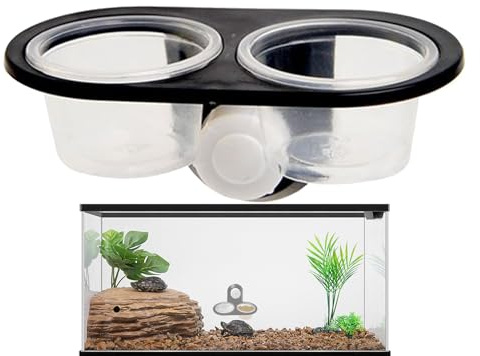 Bol pour Nourriture Et Eau pour Reptiles - Bol d'eau pour Gecko - Plateau Accessoire Mangeoire avec 4 Récipients Bordure pour Tortue Mygale Serpent Grenouille Lézard Caméléon