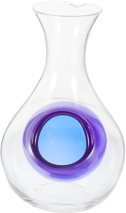 WEKADRIN Carafe En Verre 400ml Avec Creux Pour Glaçons Bleu, Distributeur De Vin Et Whisky, Verre Léger Et Lisse, Pour Dégustation Et Service à Domicile