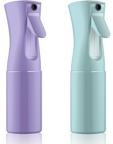 DYHNQE 2Pcs Hair Spray Bottles, 300ml Continuous Water Mister Empty Spray Bottle Fine Mist Empty Water Sprayer for Hair Salon Gardening Skin Care Blue Purple