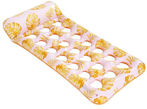 Inflatable Leaf Pool Float For Adults Thickened PVC Water Lounge Pad With Quick Inflation Systems Quick Inflate Pool Float