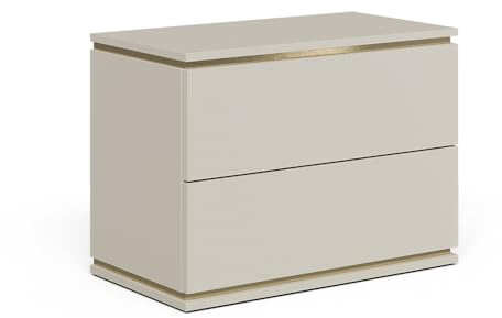 Vicco Comodino camera da letto Linette, Cachemire, 66 x 48.6 cm | con 2 cassetti, Meccanismo push-to-open per un'apertura silenziosa