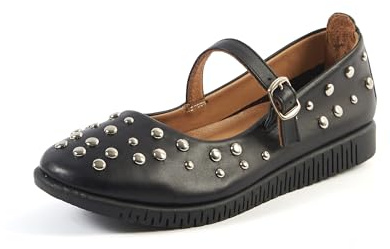 GABYLOU Modell Elisa - Ballerinaskor för kvinnor med breda fötter - bredd H - 2 cm häl - komfort, svart, 40 EU Bred