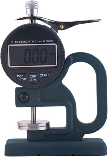 Spessimetro digitale con ampio display, diametro sonda 30 mm, intervallo di misurazione 0-12,7 mm, per spugna, carta, cartone