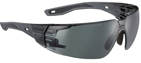 Bolle | Rush 2.0 PLATINUM Lite | Smoke | Anti-Fog | Glasses | RUSHMN20E | Smoke safety glasses with textured temples, flexible nose piece, scratch-resistant anti-fog lens and 32% recycled material.