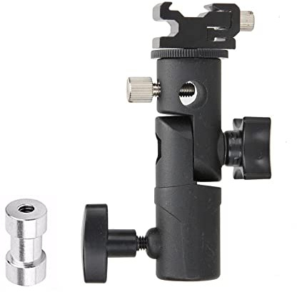 Camera Flash Speedlite Mount Swivel Light Stand Bracket Umbrella Hole Compatible with Canon Nikon Pentax Olympus Camera, LED Light, Studio Video Light