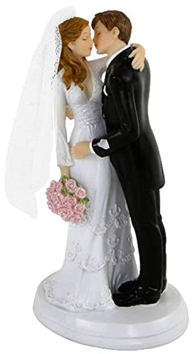 Tortenaufsatz, Tortenfigur, Dekofigur Brautpaar Hochzeitspaar Wedding Hochzeit Trauung Hochzeitstorte Cake-Topper (Küssendes Paar)