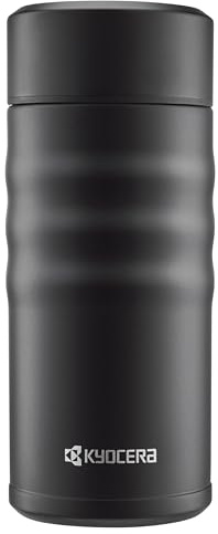 Kyocera MB-12S BK Travel Mug with Twist Top, Stainless Steel, Black, 350ml