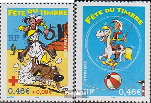 Prophila Collection Frankreich 3685C-3686C (kompl.Ausg.) postfrisch ** MNH 2003 Comicfigur Lucky Luke (Briefmarken für Sammler) Comics