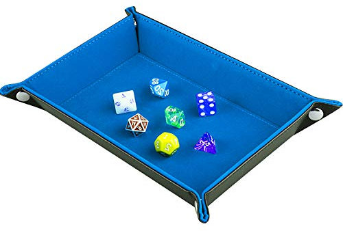 SIQUK Würfelteller Klapp Rechteck PU Leder Velvet Würfelbretter für Dungeons und Dragons RPG Würfel Gaming D&D und Andere Tischspiele