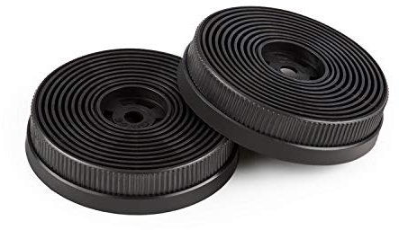 Klarstein filtro de carbón activo para campana extractora - 2 filtros de recambio para absorción de 10,5 cm de diámetro.
