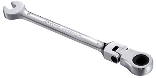 KATUR Llave de Carraca Combinada 6mm, Llave de Carraca con Cabeza Flexible, Diseño Industrial de Doble Uso, Herramienta Profesional Métrica de Acero Cromo Vanadio