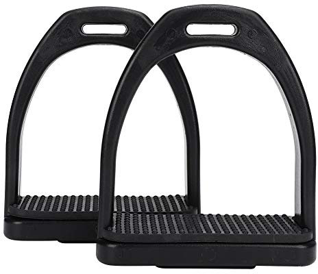 NEUFDAY Profile Reitsteigbügel, 2 Stück Steigbügel aus hochfestem Kunststoff mit schwarzer Rutschfester Gummiauflage Zubehör für Pferdewerkzeuge (groß)