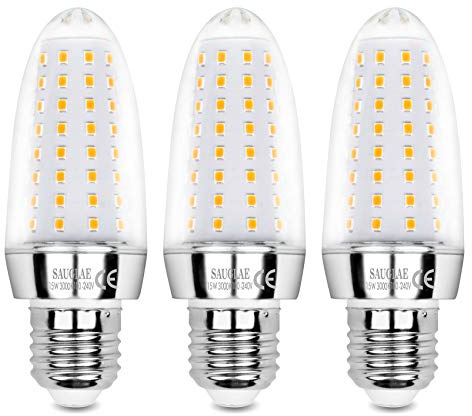 SAUGLAE 15W LED Lampen, 120W Glühlampen Äquivalent, 3000K Warmweiß, 1700Lm, E27 Edison Schraube LED Leuchtmittel, 3 Stück