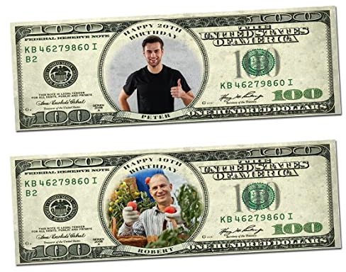 Geburtstag Outdoor Banner personalisiert Dollars Geldscheine Spaß Foto Erwachsene Party Poster Dekoration - jeden Name, Alter Anlass 18., 30., 40., 50., 60