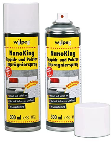 WILPEG Teppich & Polster Imprägnierspray, Imprägnierung NanoKing 300ml - Pflege und Schutz Spray, Menge:2