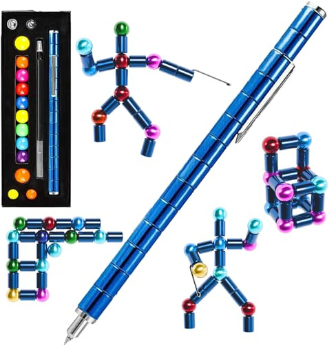 Aionly® Fidget Magnetic Pen Ballpoint Stress Relief Gift for Teens | Buildable Magnetic Shapes, For Teens & Adults, Christmas Stocking Filler Presents, Decompression Fidget Toys, Cool Gadgets ts