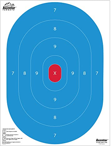 Ascentor Recruit Shooting Target - Single Zone - Large Size 18 x 24 - Pack of 25 - Blue