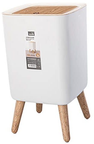 Alipis Poubelle À Grain De Bois Poubelles Avec Couvercles Corbeille À Papier Pour Bureau Bac À Litière Avec Couvercle De Cuisine Moderne Chambre