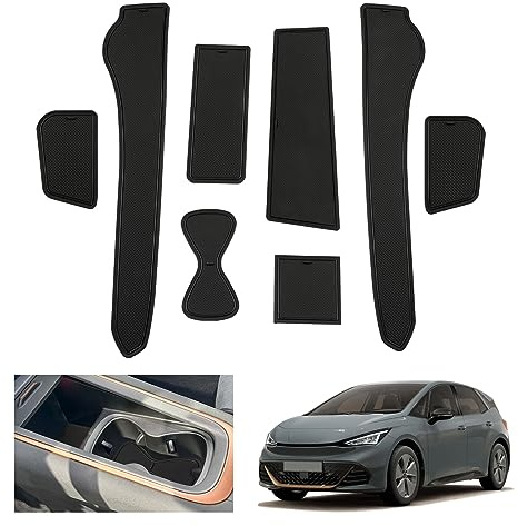 GAFAT Kompatibel mit Cupra Born VZ EV 2022-2025 2026 Antirutschmatten, Facelift Born 2025 Gummimatten rutschfest Non-Slip, Mittelkonsole, Aufbewahrungsbox, Türnaht Matten, Born Zubehör (Schwarz)
