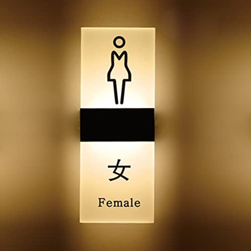 dcIustfHE Signes de Porte de Toilette En Acrylique, Panneaux Led Sign Wc, Pour Décoration de Salle Den Panneaux de Porte de Toilette Signale de Salle Den (29 * 11 Cm)/B