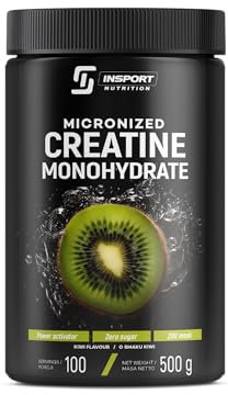 Creatin Monohydrat Pulver Kiwi Geschmack 500 g – mit Taurin & Vitamin B6 – Kreatin Supplement für Muskelaufbau, Energie & Leistung im Training