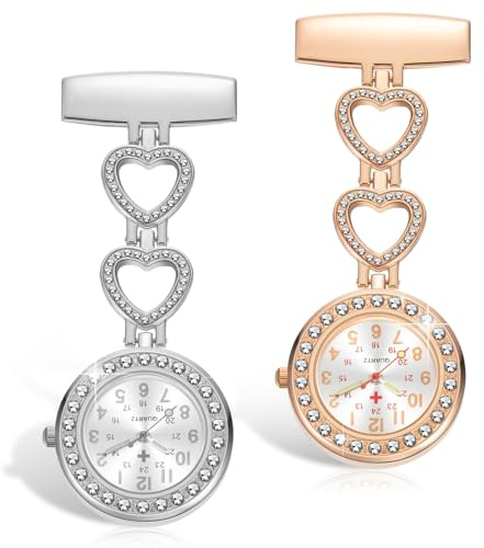 Watch Silver and Gold Tone Nurse Buckle Fob Watch for Women, Medical Gift
