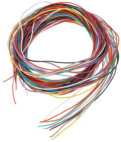 QUARKZMAN 30AWG Kabel Elektrischer Draht 0,05 mm² Verzinntes Kupferkabel 3 Meter Stromkabel 10 Farben, Hohe Temperatur Leitung Erdkabel Litzenkabel Verlängerungskabel für Kfz Kabelkanal
