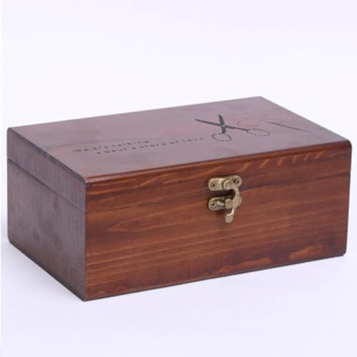 Nähset, Nähkasten, Vintage-Holz-Nähorganisator, Organizer, Künstlerwerkzeuge und Pinsel-Organizer für Nähzubehör, Nähsets und Zubehör (Farbe: Braun, Größe: 9 x 13 x 21 cm) (Farbe: Braun-3)