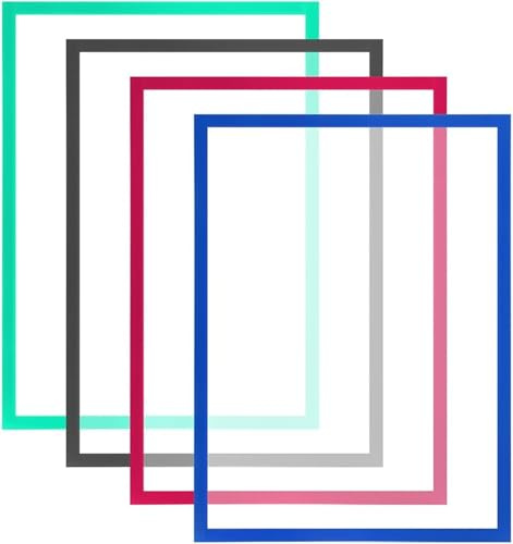 KARAT Lot de 5 cadres magnétiques muraux, cadre aimanté pour affichage, pochette magnétique, porte-documents et porte-affiches (Usage intérieur extérieur 23,3 x 32,5 cm, Format A4, Bleu)