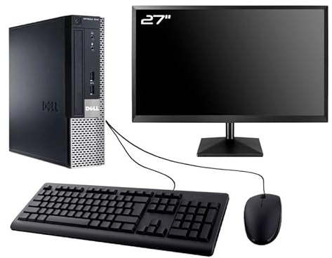 DELL PC Optiplex 7010 USFF Pantalla de 27 Intel I7-3770 RAM 16GB SSD 960GB W11 WiFi (Reacondicionado) pc-reconditionné