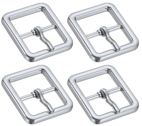 QUARKZMAN Metallhjul spänne, bältesspännen för byte mm enkel nål bältesspänne med kvadratiskt mittstycke spänne för skor gör-det-själv väskor tillbehör bälte, brons, silver, 19mm