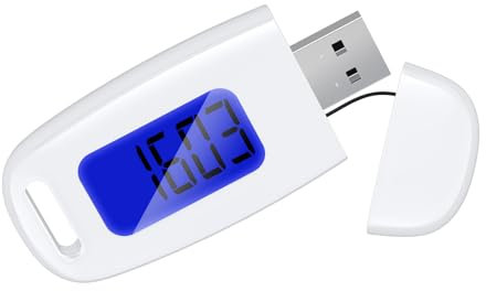 OQIMAX 3D Pedometer Step Counter with LED Backlight, Portable Walking Pedometer with Detachable Clips and Lanyard, USB Charging, Track Steps in Real Time, Sports Step Counter for Men Women, Kids