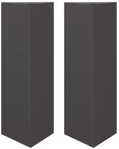 vidaXL Pflanzkübel 2 STK. Schwarz Dreieckig 30x26x75 cm Stahl