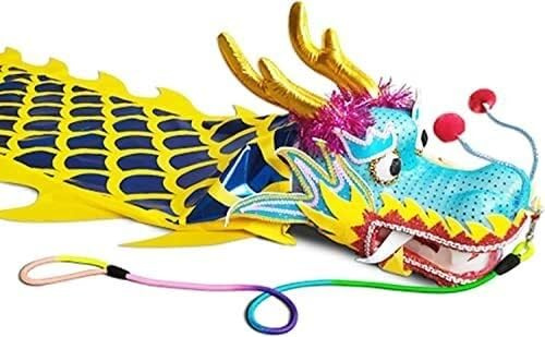 VUIKLCty Bouquet de Ruban de Dragon Bleu, Bouquet de Soie, Bouquet de Ruban de Pratique en Spirale de Dragon Ruban/Bouquet de Danse de Dragon for Parc extérieur de pelouse de Parc(10m/33ft Lenght)