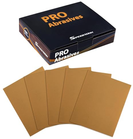 SPEEDWOX 1/4 Sheet Sandpaper Sheets 25PCS Premium Sand Paper 500 Grit Sanding Sheets 5.5 x 4.5 Sandpaper for Wood Metal Automotive Furniture Woodworking Clip-On, Hand Sanding Blocks