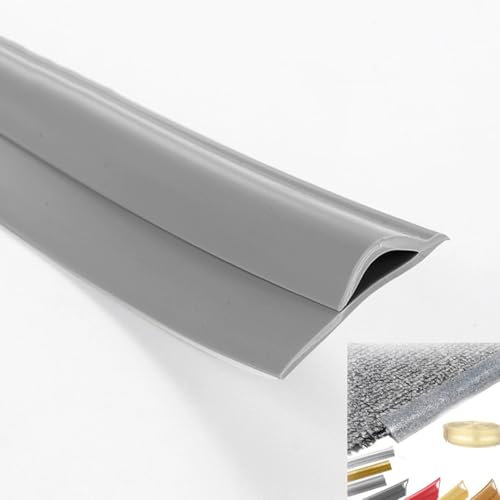 ZIUSFAC Teppichkantenleiste PVC Übergangsleiste Laminat Abdeckleiste Selbstklebend Teppich Bodenübergangsstreifen Breite 3.3 cm Kanten Trim Übergangsprofil Höhenausgleich 7mm(Gray,300cm(10ft))