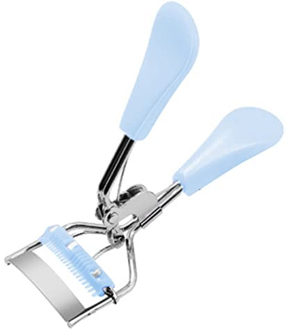 Bigodino per ciglia con pettine integrato, professionale, accessorio per ciglia adatto a tutte le forme degli occhi, strumento di bellezza per donne blu