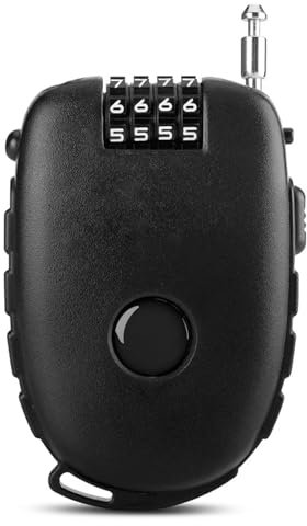 Alriedy skischloss,4- Stelligem Stahlseil,70cm Kabelschloss Zahlenschloss, Fahrradschloss,kompaktes Kabelschloss für roller,für Gepäck,Motorrad-Helm,Koffer