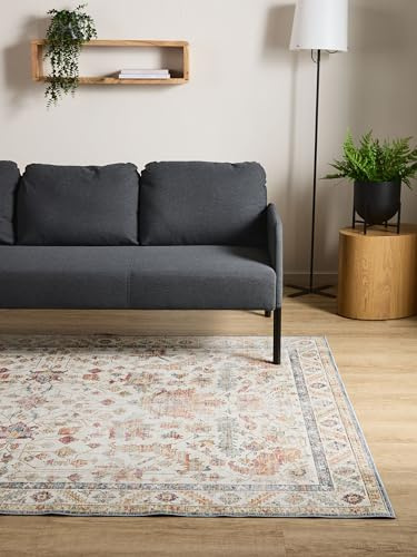 Interiyou vintage matta kort lugg Gent - 300x400 cm Flerfärgad/Beige - Sovrum, tvättbar, halksäker, tryckt